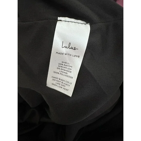 NEW Lulus Black Bodycon Midi Dress Sexy LBD L Large Ruched Side Women's Cocktail - Picture 11 of 12